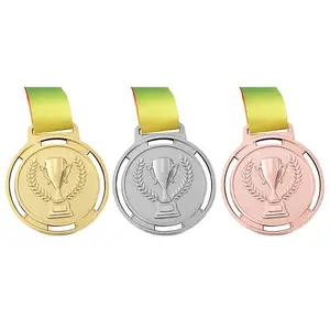 Vente en gros pas cher personnalisé en alliage de zinc 3D insert métallique récompense sportive médaille vierge d'or rotative pour sublimation