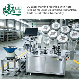 Máquina de Marcado Láser UV con Código DataMatrix GS1 con Alimentación Automática para la Serialización y Trazabilidad en Fábricas de Frascos de Vidrio Grandes - Product Image 2