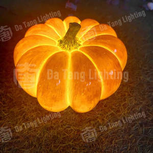 3d <b>Halloween</b> Pumpkin Sculpture Lamp Outdoor Fiberglass Decorative <b>Light</b> For Festival Garden Landscape Lighting - Product Image 5