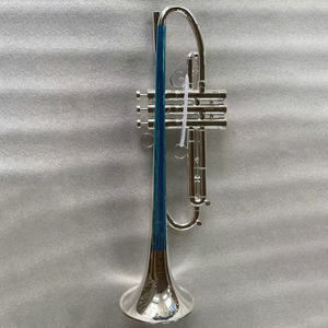 <span class=keywords><strong>Trompeta</strong></span> de Latón Amarillo de Alta Calidad <span class=keywords><strong>con</strong></span> Acabado Plateado, Afinación Bb, para Músico Profesional - Product Image 3