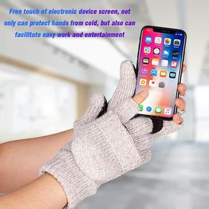 Gants en laine sans doigts isolants thermiquement pour femmes et hommes, mitaines convertibles tricotées chaudes pour l'hiver <span class=keywords><strong>avec</strong></span> <span class=keywords><strong>rabat</strong></span> - Product Image 5