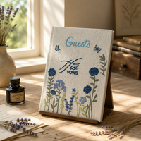 Carnet de signatures pour invités avec couverture en tissu brodé personnalisée en usine, carnet à couverture rigide, service de broderie personnalisée