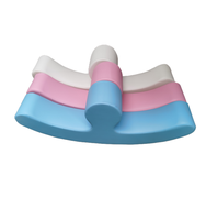 Équipement Commercial d'Équilibre et de Jeu Doux pour Intérieur, Rose Pastel et Blanc, Ensemble de Jeux pour Enfants pour Aire de Jeu