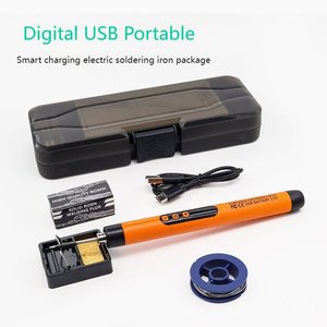 Fer à souder rechargeable USB 1000 mA, portable, alimenté par batterie, avec poignée crayon et étui orange - Product Image 6