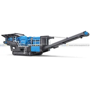 Terex 400s mobile jaw crusher on tracked chassis crushing on construction sites