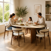 Ledergepolsterter Esszimmerstuhl mit Zeitgenössischem Design 6-Sitzer Komfortabel für Lange Meetings/Bankette für Zuhause Hotel & Villa