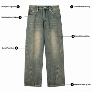 <span class=keywords><strong>Pantalones</strong></span> Vaqueros Personalizados para <span class=keywords><strong>Hombre</strong></span>, de Algodón de Alta Calidad, Lavado Ligero, Estilo Holgado, <span class=keywords><strong>Tallas</strong></span> Grandes - Product Image 3