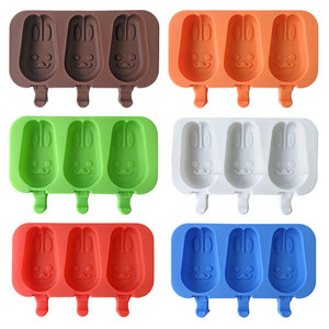 Moule à glace en silicone de qualité alimentaire en forme de lapin de dessin animé, facile à nettoyer, pour sucettes glacées et glaçons faits maison, fabriqué en Chine - Product Image 5