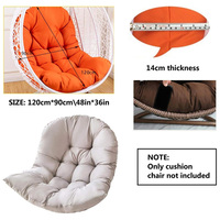 Coussin de chaise d'oeufs en osier suspendu pliable doux de loisirs de haute qualité pour balcon jardin