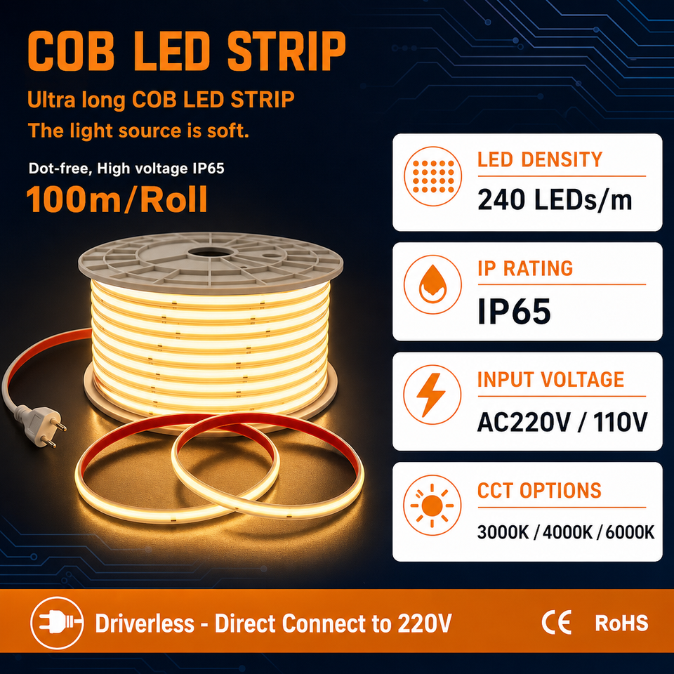 220v Cob Strip Led Led Strips Led Strip Light Cob Cob Lights Light 220v ...