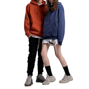 Wholesale Solid Lined Winter Knitted Fleece Pullover Hoodies Unisex Men Oversize Gym <b>Hoodie</b> Customized OEM - Product Image 2