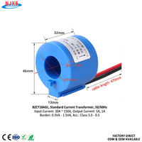 Transformador de Corriente CA Estándar NJXSE BZCT18AGL, Medición de 30A - 150A, Salida 1A 5A, Clase de Precisión 0.5-3.0
