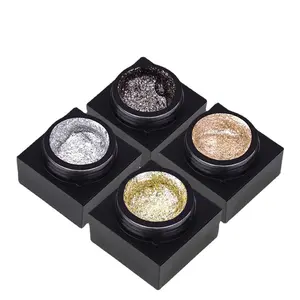 Platin Glitter Sparkly jel oje, 3D tırnak oyma jel heykel yaratıcı boyama tutkal 4 renkler örümcek jel tırnak sanat için