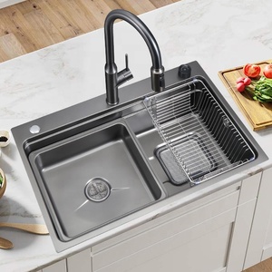 Fregadero de cocina de nuevo diseño, fregadero inteligente <span class=keywords><strong>Bacha</strong></span> con cesta de filtro, escurridor, tabla de cortar, cuenco pequeño, fregadero de cocina SUS304 - Product Image 4