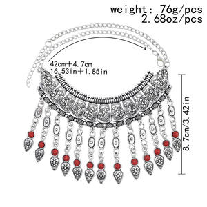 Collier à frange Vintage bohémien, pièce de monnaie en argent, ras du cou et bavoir, déclaration d'amour, turc, nouvelle collection - Product Image 6