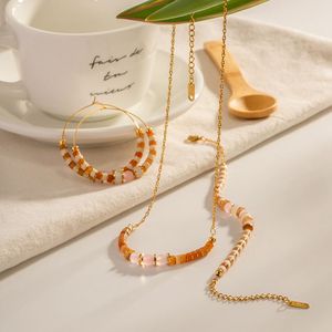 18k镀金不锈钢项链设计愈合天然宝石宝石女性珠宝项链 - Product Image 4