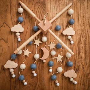 Culla/culla starry night nursery mobile in legno e feltro mobile nursery decor - Product Image 1