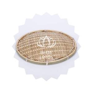 ถาดไม้ไผ่ทำมือลายดอกบัวสีน้ำเงิน ลดราคาพิเศษ ปี 2025 สำหรับเสิร์ฟอาหาร - Product Image 1