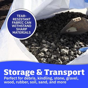 White Woven Polypropylene Contractor Trash Bags for Demo and Construction, <b>Open</b> Top - Product Image 4