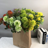 Fleur artificielle en plastique à 3 têtes, réaliste, en forme d'ail ou d'oignon, fausse fleur de pampille durable et moderne, idéale pour la remise des diplômes et la fête des Mères