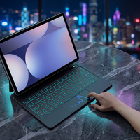 Nouvel étui clavier magique ZHISIHUI pour Samsung Galaxy Tab S10+/S9+/S8+ sans fil BT avec pavé tactile intégré et rétroéclairage 7-RGB