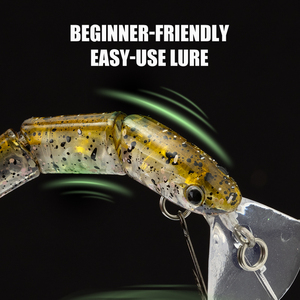 Leurre de pêche articulé type Minnow, leurre dur 6,7 cm 3,8 g, crankbait à action nageuse en S, hameçon simple, leurre artificiel pour achigan, <span class=keywords><strong>truite</strong></span>, perche - Product Image 3