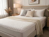 Protège-matelas imperméable à ultrasons, drap-housse en polyester respirant pour lit King, Queen, Full, Twin