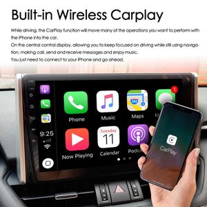 Autoradio stéréo sans fil CarPlay avec commande vocale IA 8 Go + 128 Go pour Toyota RAV4 XA50 2018-2020, navigation GPS, Android 13, vidéo multimédia - Product Image 4