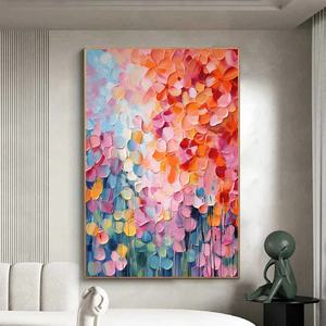 Peinture à l'huile florale texturée Impasto Blooming Rhapsody, art minimaliste, peinture abstraite neutre sur toile, grande décoration murale pour la maison - Product Image 2