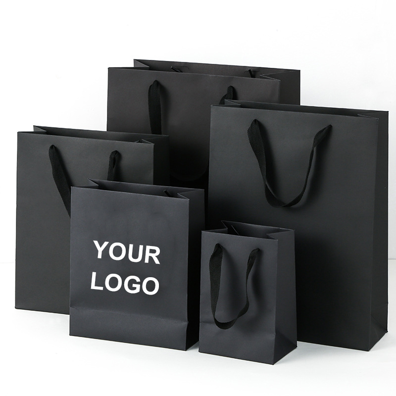 Wholesale Luxury Custom Shoes Clothes packaging carrying bags Printed shopping gift jewelry kraft paper bag with logo