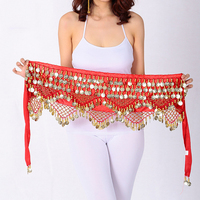 Foulard de danse orientale en velours avec paillettes et pompons pour femme, ceinture de danse du ventre, vente en gros, livraison directe