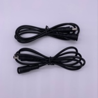 1m schwarze Verriegelung Gleichstrom buchse 5,5x2,1mm Buchse zu Stecker Kabel 20AWG PVC-Jacke
