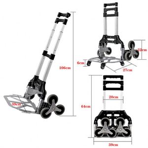 Chariot de courses pliable Tianyu 608-6T 50-70 kg, moyen format, 6 roues, aluminium et plastique, couleur argent, 1 ensemble - Product Image 3