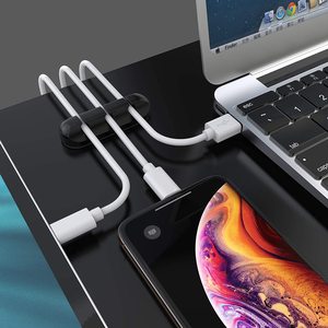3-pack Supporto Del Cavo Clip di Gestione del Cavo Organizzatore Clip In Silicone Autoadesivo Adesivo per Desktop Cavo di Ricarica USB - Product Image 6