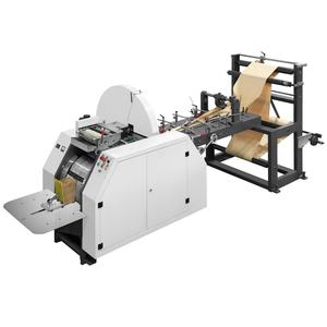 Máquina para fabricar bolsas de papel kraft reciclado con alimentación de láminas en V, controlada por PLC, alta productividad, certificación CE, tamaño pequeño - Product Image 1