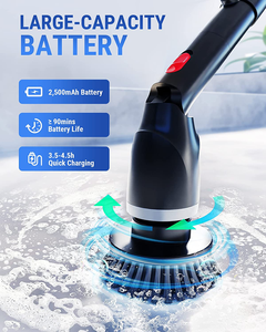 Portable Spin Scrubber Power Bathroom Floor Scrubber Cordless Shower Cleaner <strong>Electric</strong> <strong>Cleaning</strong> <strong>Brush</strong> - Product Image 4