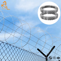 Fil barbelé concertina galvanisé à chaud 900 mm en bobine pour la sécurité des clôtures et des murs de délimitation