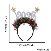 Serre-tête de fête en plastique avec paillettes et lunettes, idéal pour le Nouvel An et Noël, cadeau portable, marque QF, 20g
