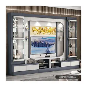 Contemporary 2023 Designs Trade Show St28 TV Stand Furnit Entertainment Center Marble Floor Table Set Living Room Furniture