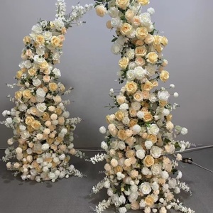 Guirlande de fleurs artificielles en soie réaliste, souffle de bébé, lotus, extérieur, bordeaux, orange, rouge, bleu, arrangement de roses, fleurs en forme de corne - Product Image 3