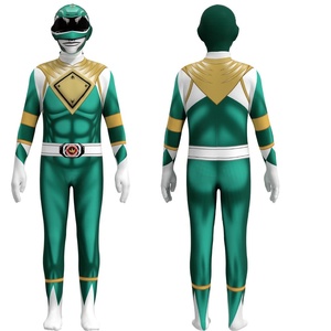 Costume Zentai Mighty Morphin <span class=keywords><strong>Power</strong></span> <span class=keywords><strong>Rangers</strong></span> per Bambini |   Costume da Supereroe per Halloween, Tuta Intera in Spandex per Cosplay - Product Image 2