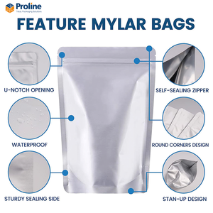 Pochette debout transparente, fermeture éclair refermable, gousset, emballage alimentaire en mylar à impression personnalisée - Product Image 5