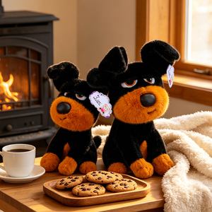 Juguete de Peluche de Perro Doberman <span class=keywords><strong>Rottweiler</strong></span> con Aspecto Dormilón, Venta al por Mayor de Fábrica, Juego de Regalo Personalizado OEM para Niños, Colección de Cumpleaños - Product Image 3