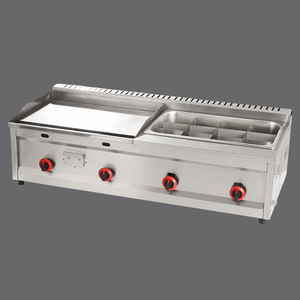 Chuyên nghiệp khí vỉ nướng nướng thương mại Nồi chiên Burger vỉ nướng Countertop thép không gỉ Bếp nướng bít tết griddles và gas Nồi chiên - Product Image 5