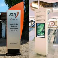 Pylône publicitaire lumineux extérieur personnalisé en aluminium de qualité supérieure pour signalétique décorative urbaine et centre de marketing