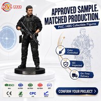 Figur Aksi Tentara Pria Taktis PVC ABS Kustom dengan Perlengkapan Senapan Serbu, Model Koleksi CE EN71 CPC OEM ODM