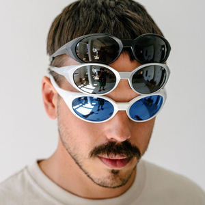 Lunettes de soleil à monture ovale intégrale, matériau PC tendance, verres TAC, protection UV400, unisexe, usage décontracté - Product Image 1