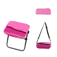 Tabouret pliant en acier inoxydable avec sangle d'épaule ultra portable, siège multi-usage pour le camping, la plage, la pêche, les pique-niques et les activités de plein air