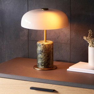 Lampe de table en travertin en forme de champignon, source de lumière LED, base E27, commande par interrupteur, pour salon, chambre, bureau - Product Image 2