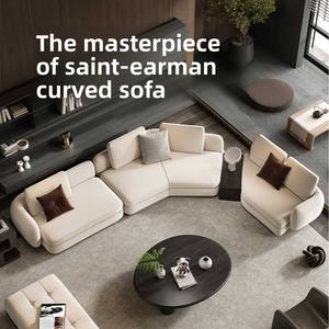 Juego de sofá <span class=keywords><strong>esquinero</strong></span> de tela minimalista italiano de Saint-Germain con patas de acero inoxidable, sofá <span class=keywords><strong>esquinero</strong></span> de fila recta <span class=keywords><strong>para</strong></span> sala de estar grande - Product Image 2